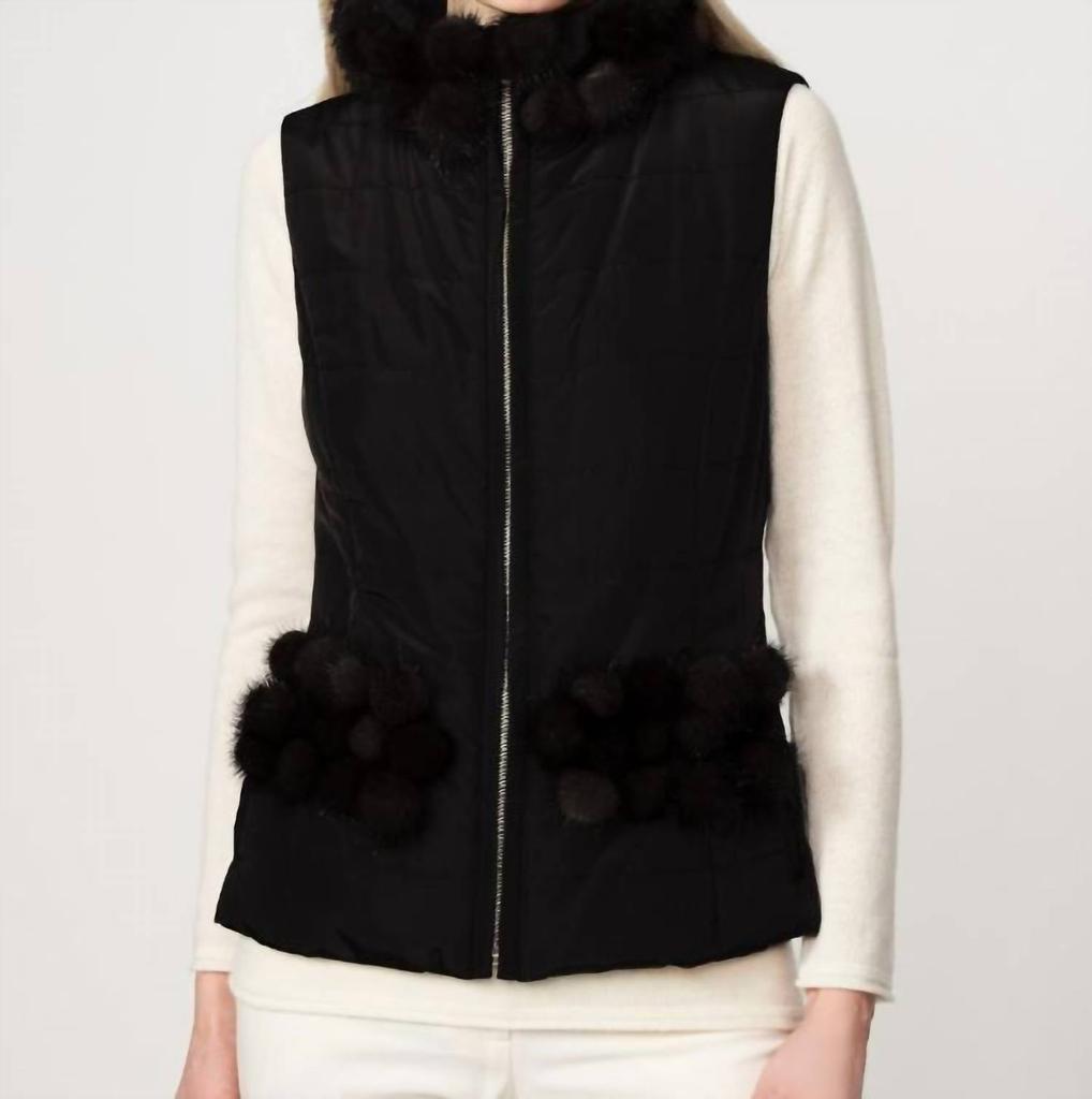 DiOMi Diomi - poly with mink collar vest