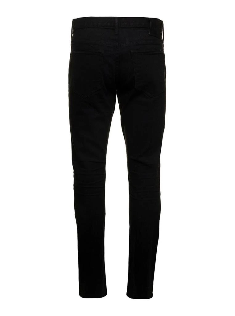 Tom Ford Black Slim Jeans With Logo Patch In Denim Man 2