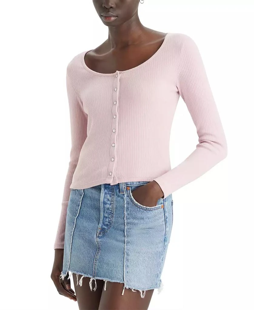 Levi's Women's Britt Slim Fit Long-Sleeve Snap-Front Top 1