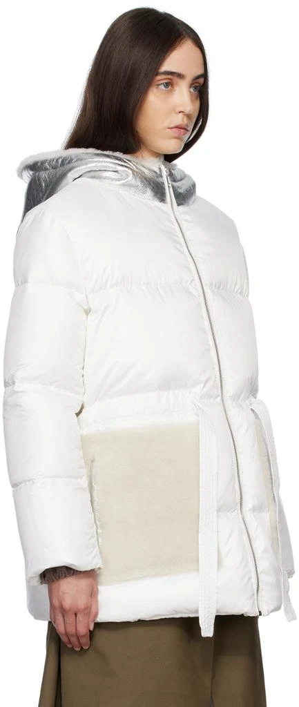 Yves Salomon White Quilted Down Jacket 2