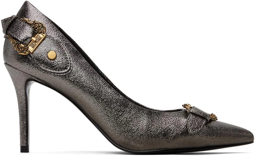 Versace SSENSE Exclusive Gunmetal Heels 1