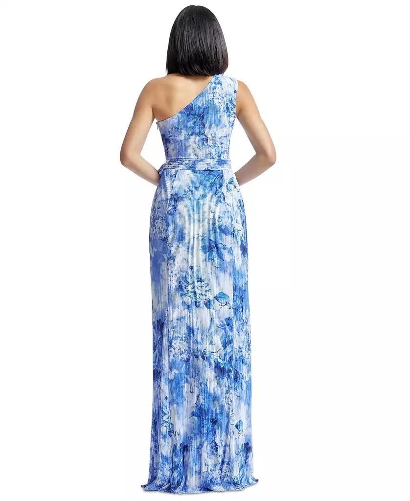 Dress The Population Women's Bella Floral-Print Pleated One-Shoulder Gown 4