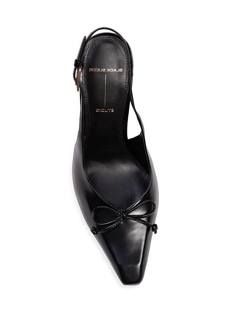 Black Suede Studio Vie 100MM Leather Pumps 6
