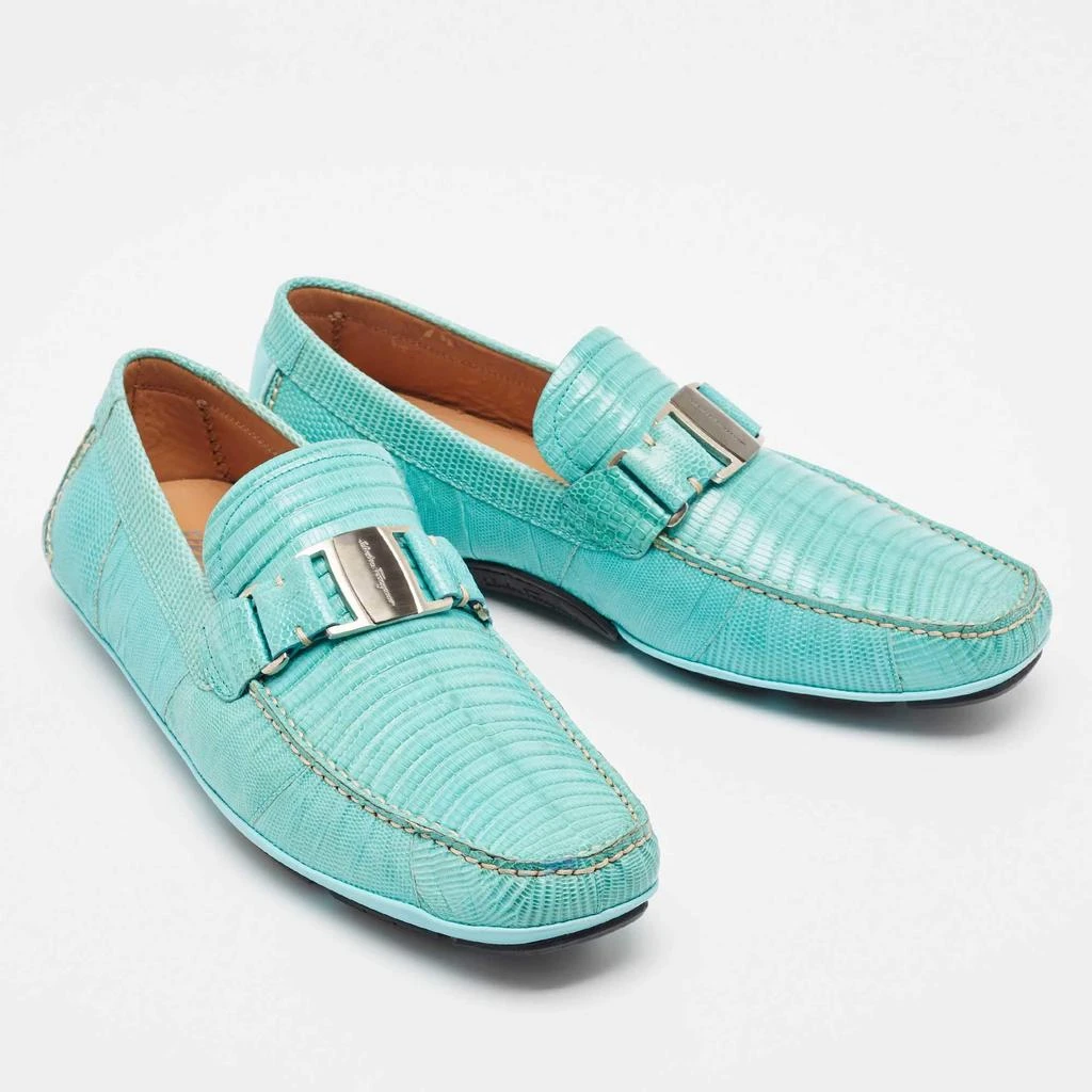 Salvatore Ferragamo Salvatore Ferragamo Blue Lizard Leather Sardegna Loafers Size 44 4