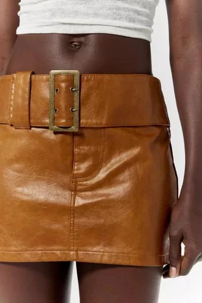 Lioness Lioness Uma Faux Leather Belted Micro Mini Skirt 2