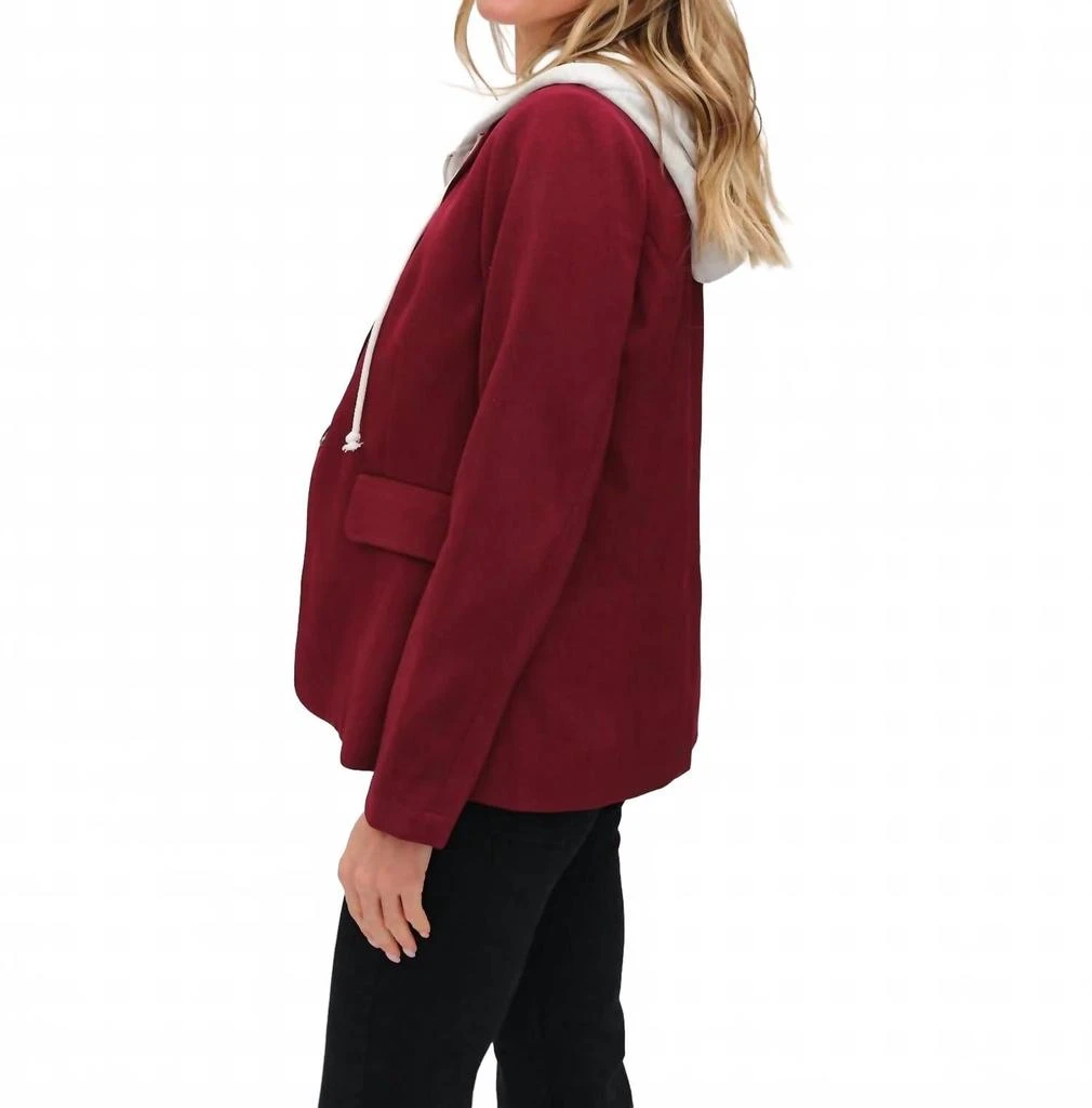 SIX/FIFTY Drew Drape Blazer In Burgundy 2