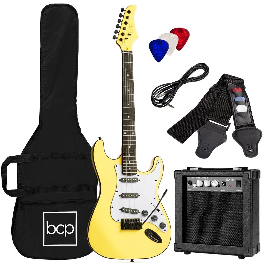 Best Choice Products 39in Full Size Beginner Electric Guitar Kit with Case, Strap, Amp, Whammy Bar 17