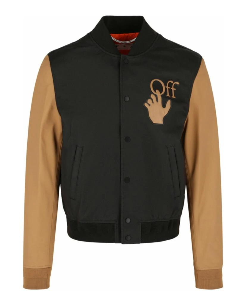 Off-White Hand Off Leather Varsity Jacket