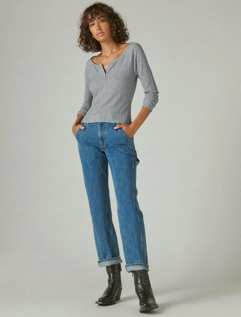 Lucky Brand Lucky Brand Womens Cloud Rib Hook & Eye Top 2