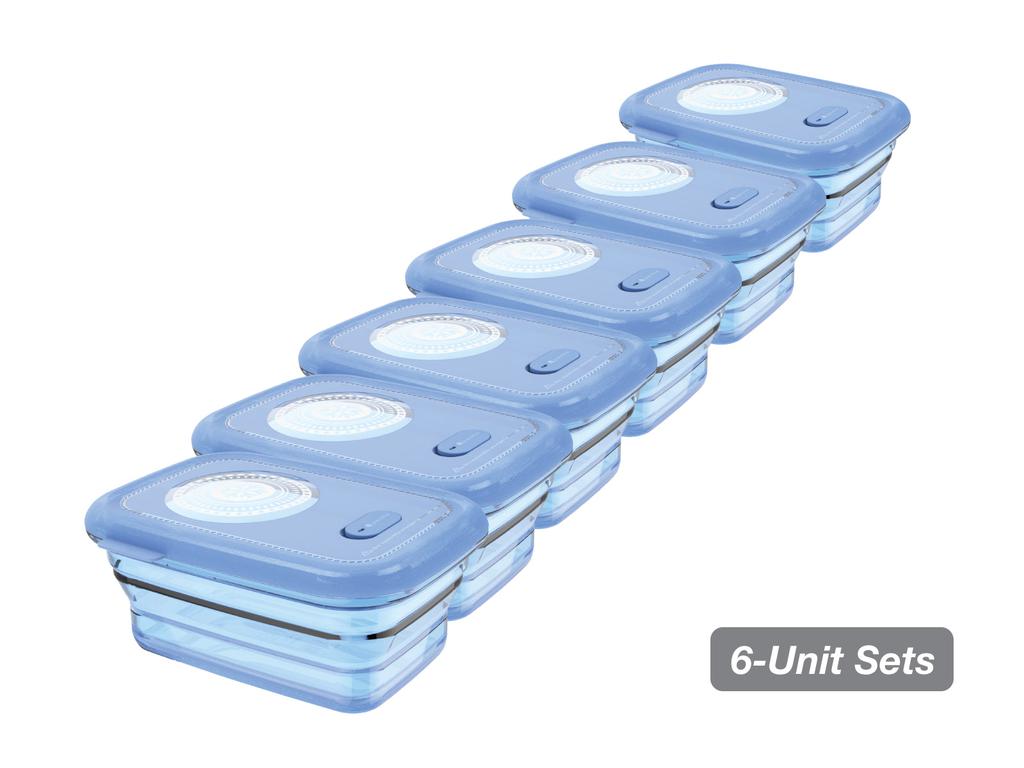 MNML Collapsible Silicone Food Storage Container Set of 6 - 460 ml - Blue