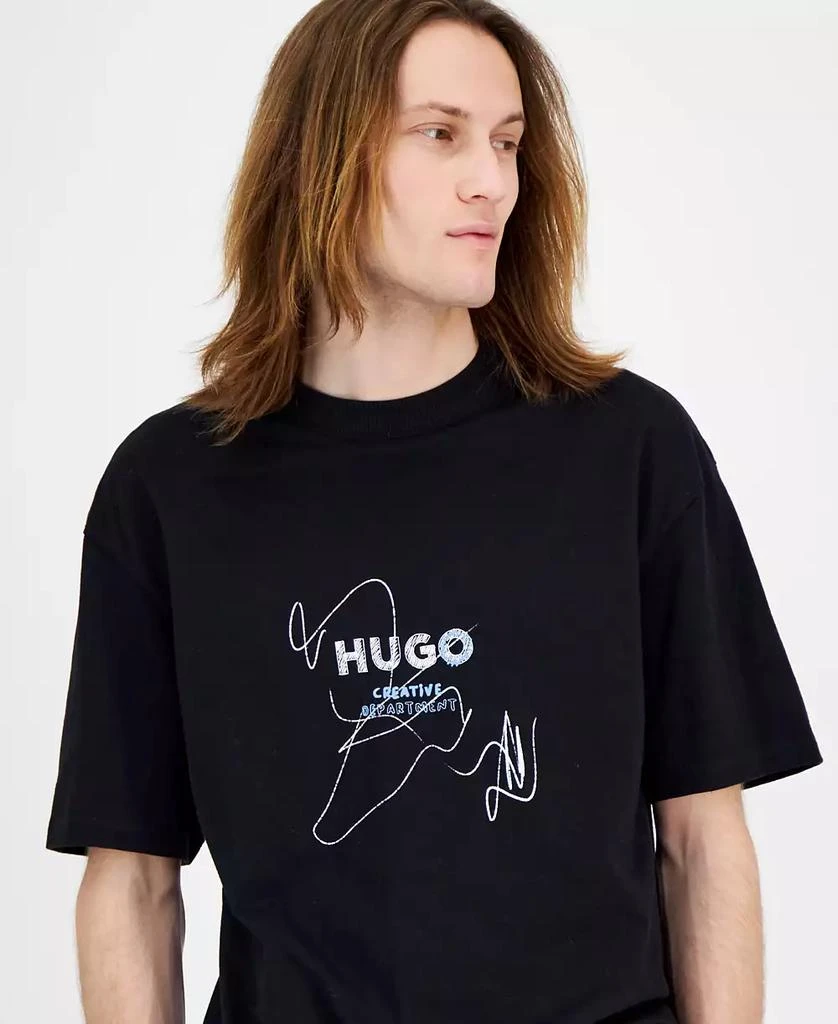 Hugo Boss Men's Creative Department Relaxed Fit Short Sleeve Crewneck Logo Graphic T-Shirt 3