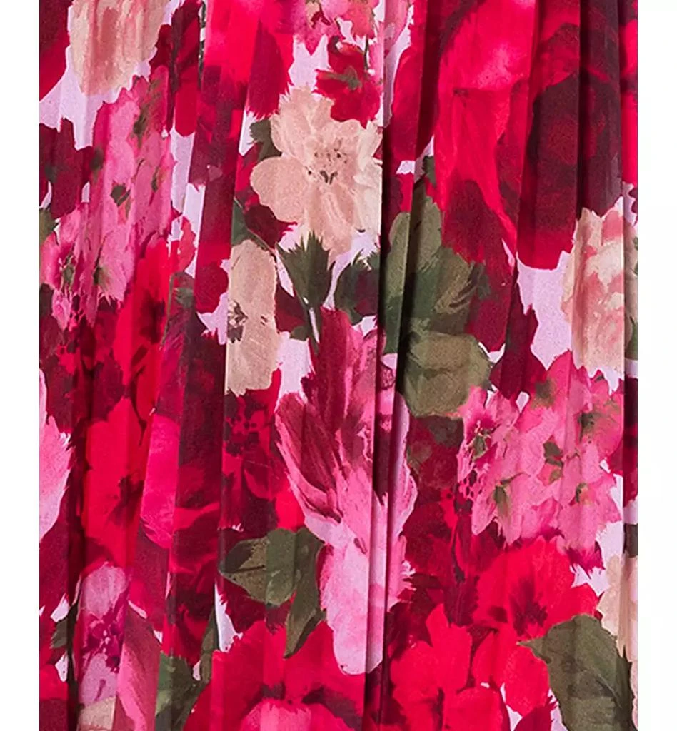 XSCAPE Women's Pleated Floral Chiffon Halter Dress 5