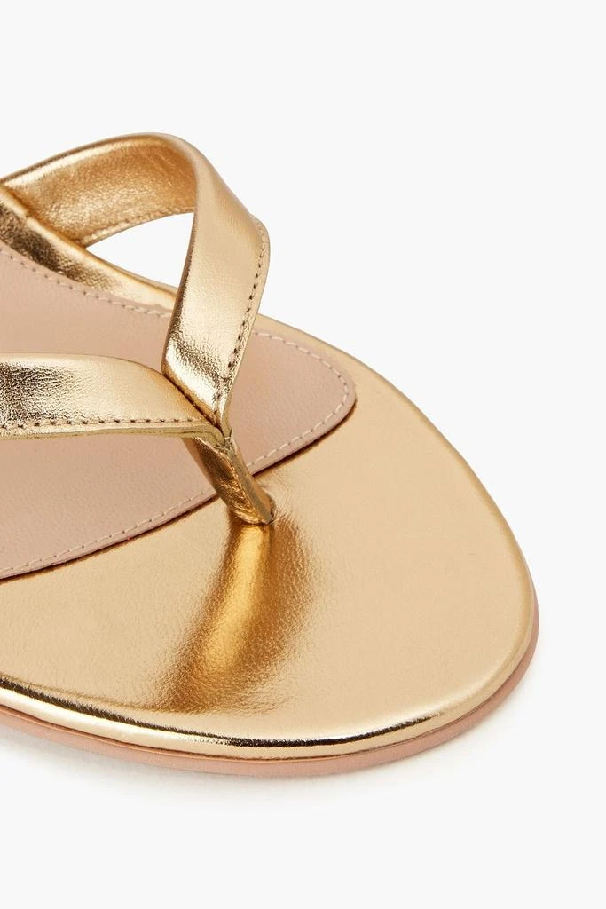 Gianvito Rossi Ribbon Beachclub metallic leather wedge espadrilles 4