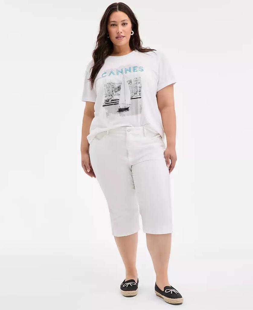 On 34th Trendy Plus Size Cannes Print T-Shirt, Exclusively at Macy's