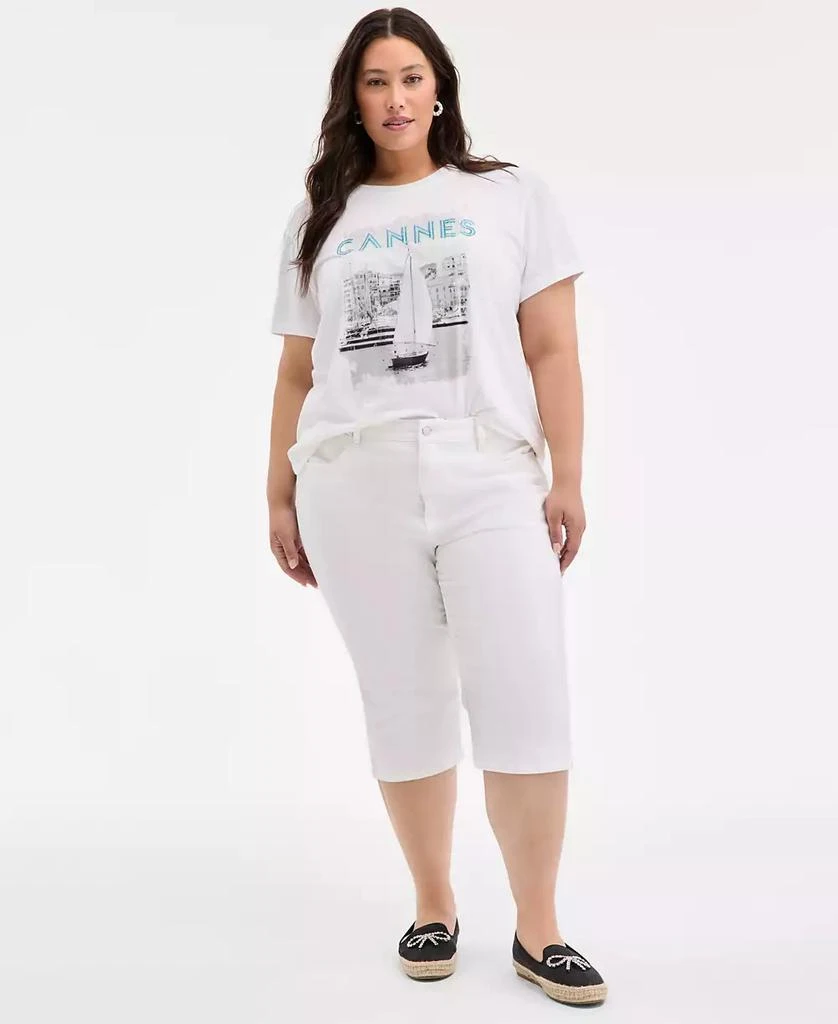 On 34th Trendy Plus Size Cannes Print T-Shirt, Exclusively at Macy's 2