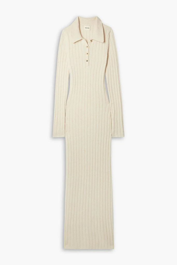 Khaite Hans ribbed cashmere maxi dress 1