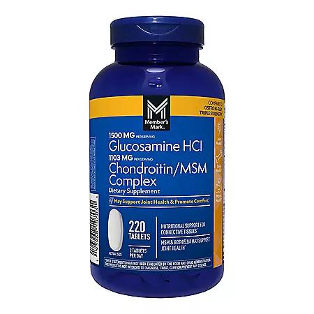 Member's Mark Member’s Mark Glucosamine HCl and Chondroitin/MSM Complex Tablets, 220 ct.