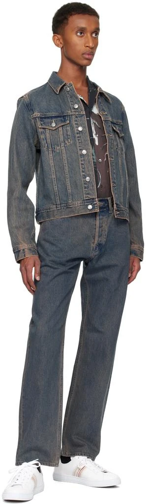 Paul Smith Blue Overdyed Trucker Denim Jacket 4