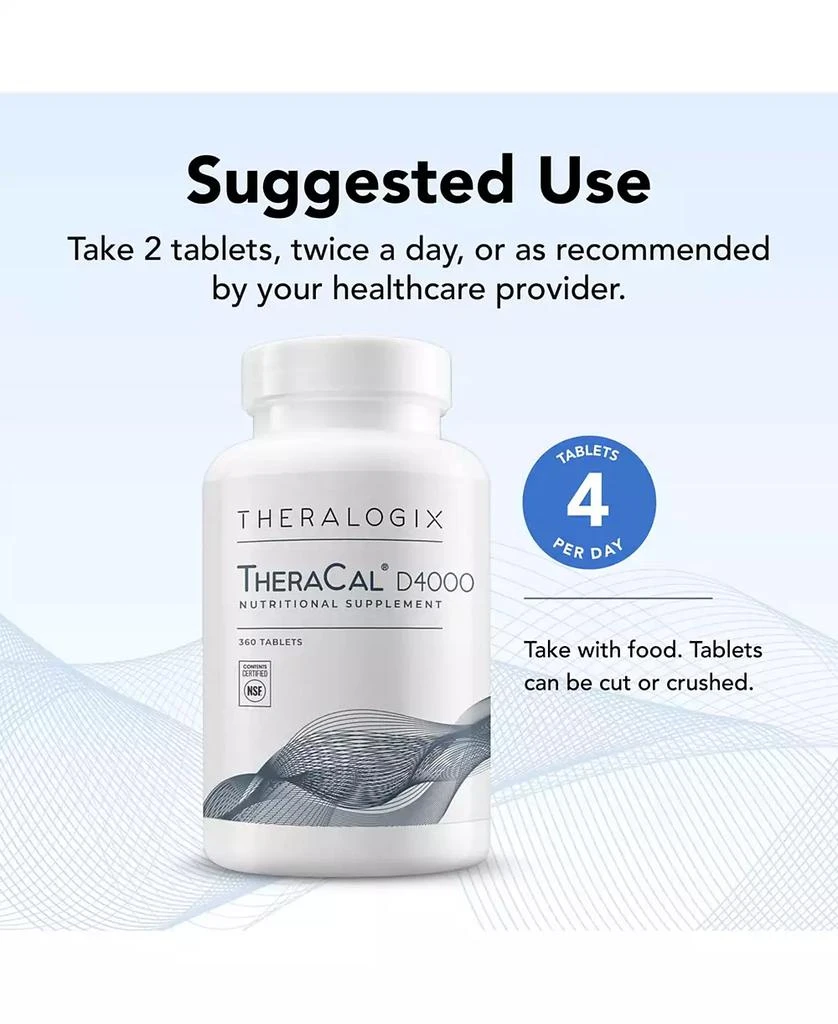 Theralogix TheraCal D4000 Bone Health Supplement with Calcium, Vitamins D3
K2, Magnesium 5