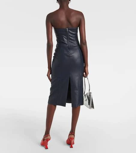 ROTATE Birger Christensen Strapless faux leather midi dress 3