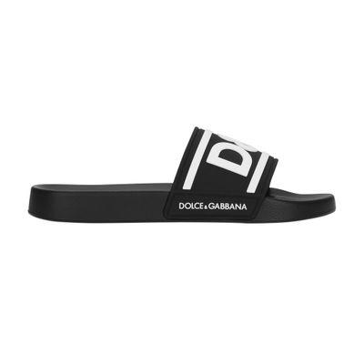 サンダル・ミュール Dolce&Gabbana DG LOGO RUBBER BEACHWEAR SLIDERS Rubber beachwear sliders with DG logo in Multicolor for Men