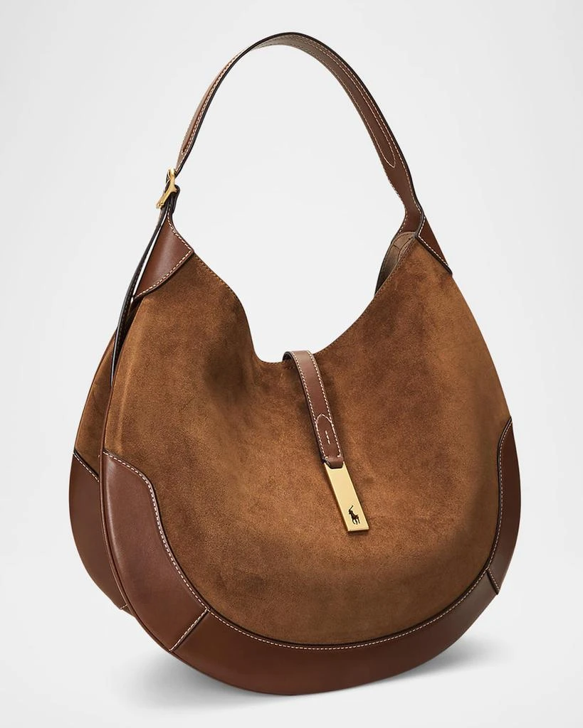 Ralph Lauren Polo ID Large Suede Shoulder Bag 6