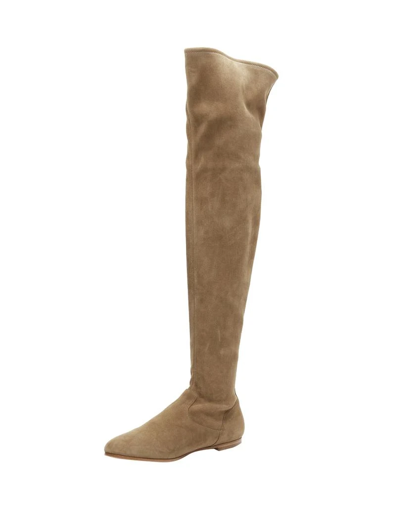Gianvito Rossi GIANVITO ROSSI Camoscio brown suede flat thigh high boots 4