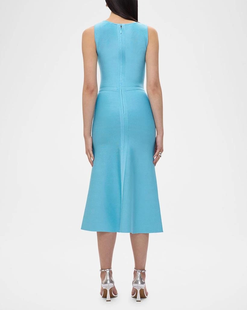 Herve Leger Cecilia Square-Neck Trumpet Midi Dress 3