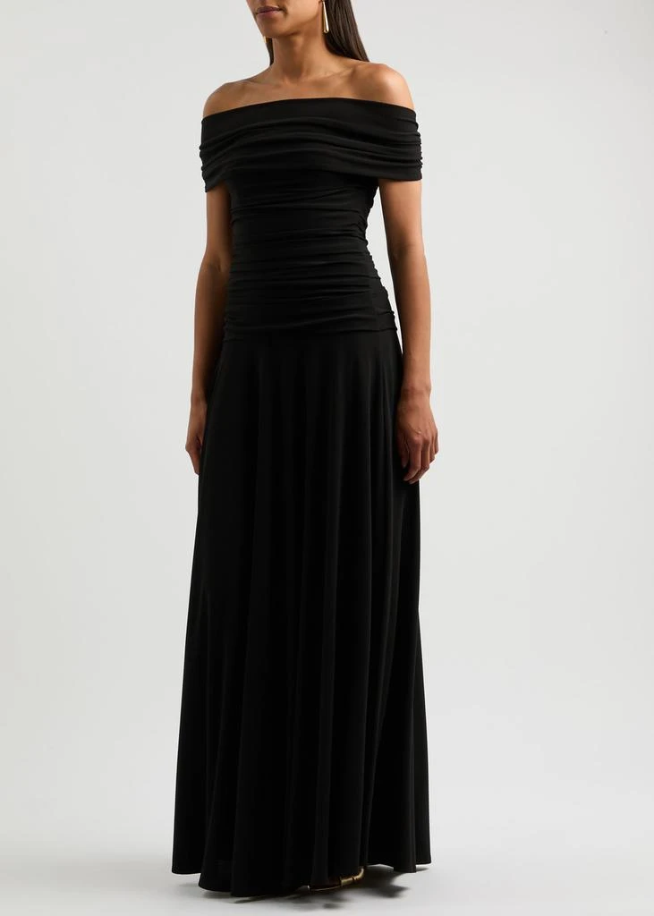 Talbot Runhof Off-the-shoulder ruched gown  2