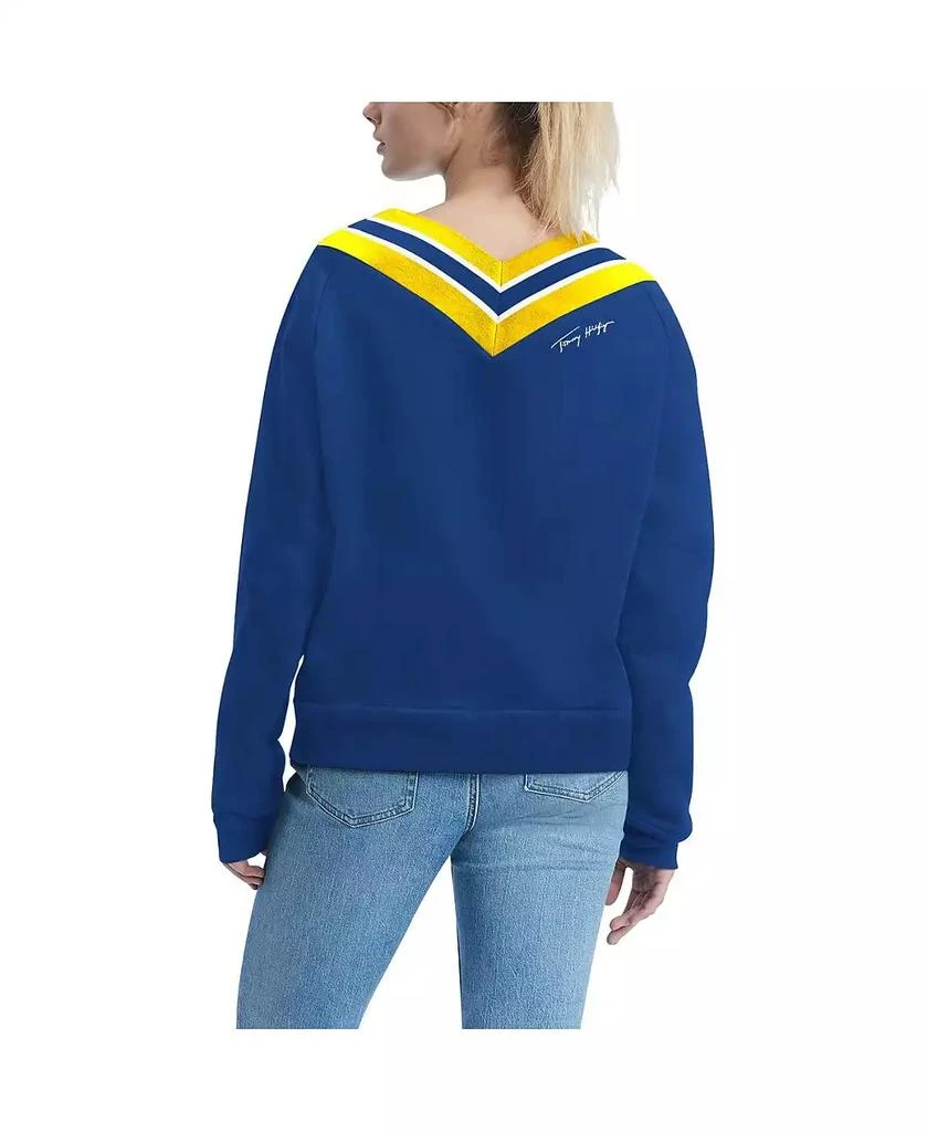 Tommy Hilfiger Women's Royal Los Angeles Rams Heidi V-Neck Pullover Sweatshirt 2
