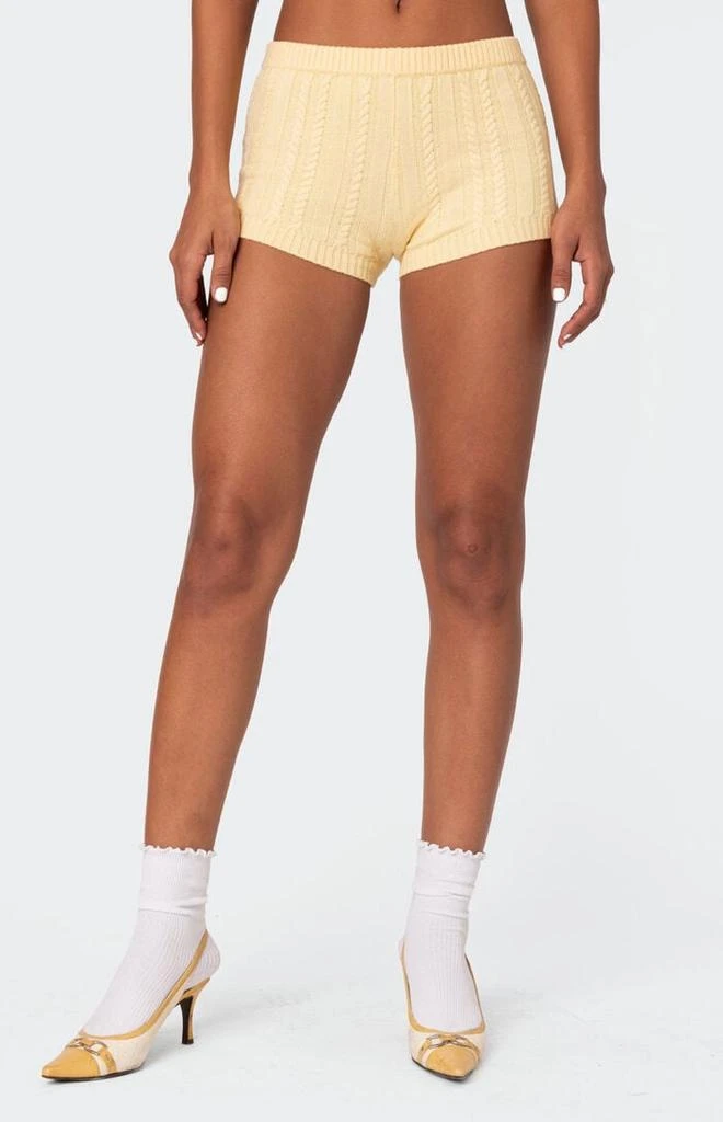 Edikted Raegan Cable Knit Shorts 2