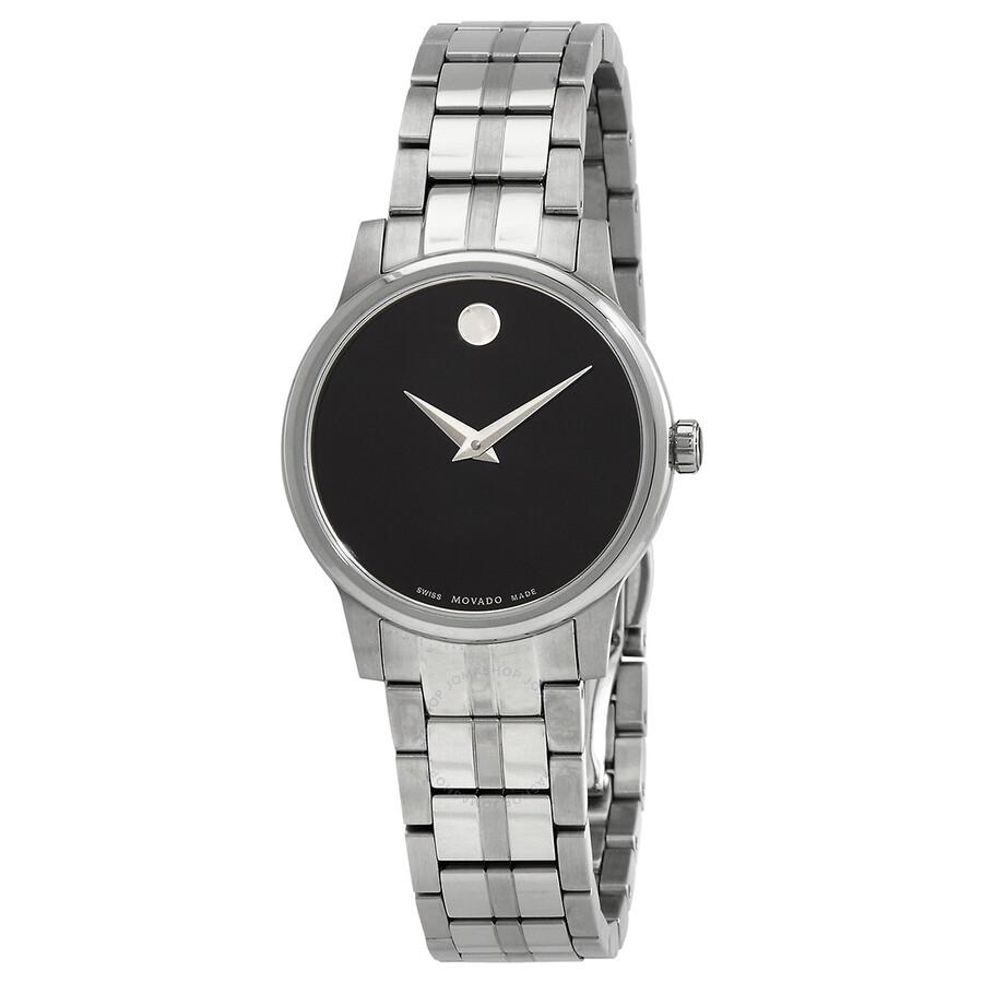 Movado Museum Classic Quartz Black Dial Ladies Watch 0607537