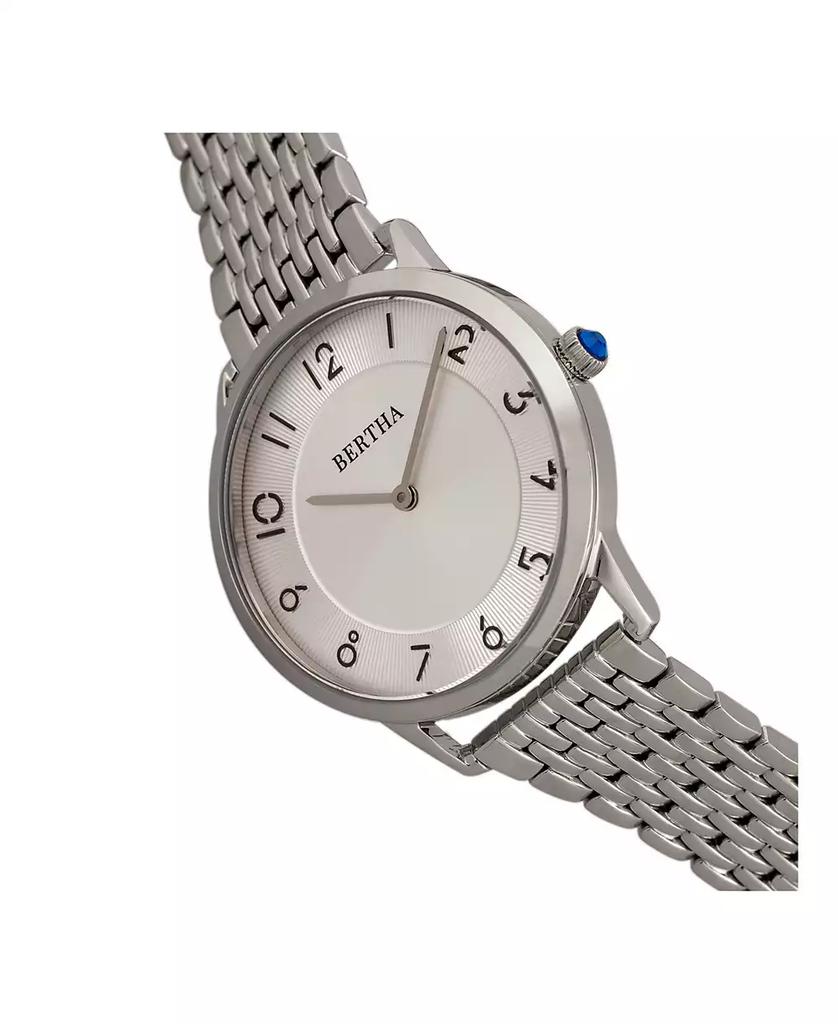 BERTHA Quartz Abby Collection Silver Stainless Steel Watch 33Mm