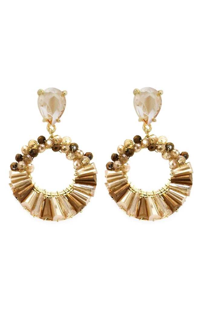 Panacea Crystal Circle Drop Earrings 1