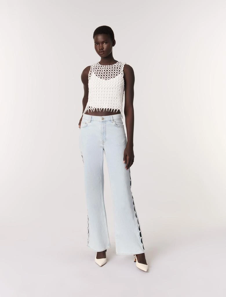 Maje Maje Woman's viscose Cropped sleeveless beaded top for Spring/Summer 1