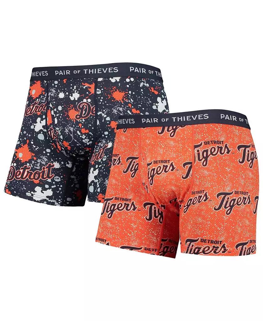 Pair Of Thieves Men's Orange, Navy Detroit Tigers Super Fit 2-Pack Boxer Briefs Set