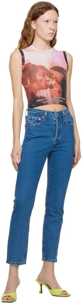 Levi's Blue 501 Original Cropped Jeans 4