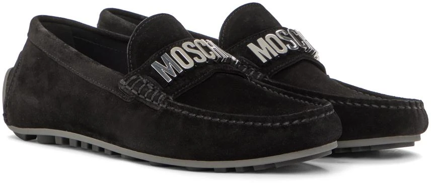 Moschino Black Lettering Logo Driver Loafers 4