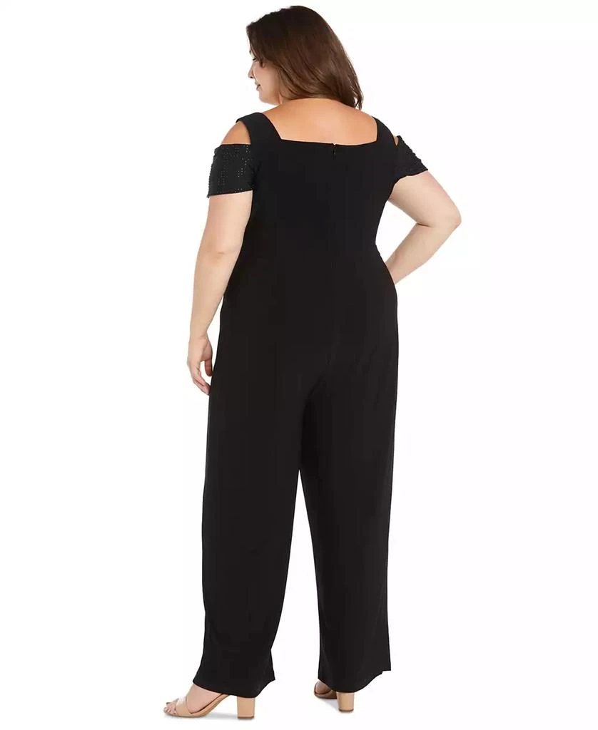 R & M Richards Plus Size Rhinestone-Overlay Jumpsuit 2