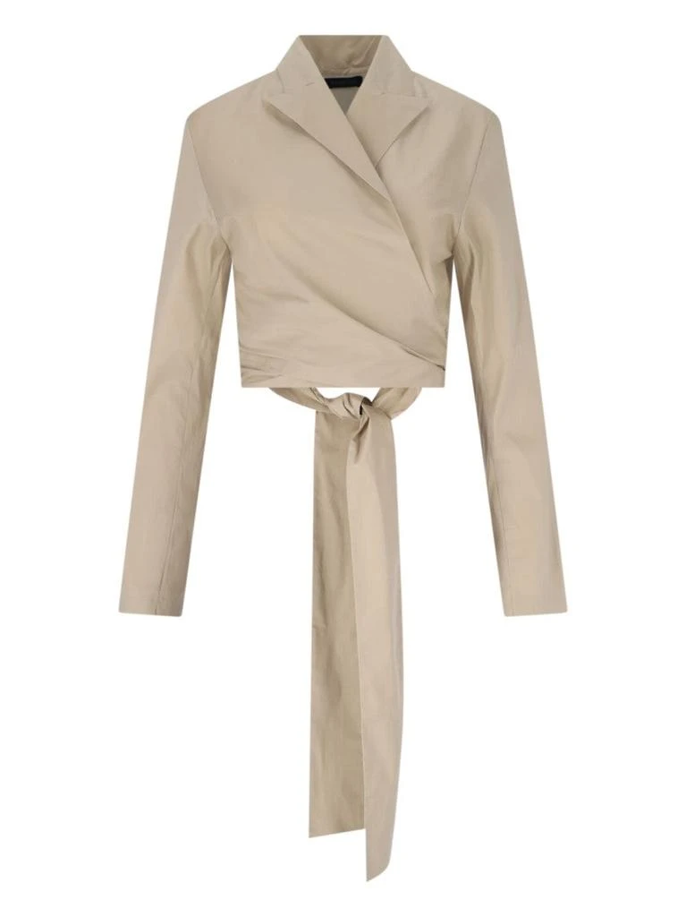 Eudon Choi Emil" Draped Crop Top – Beige 1