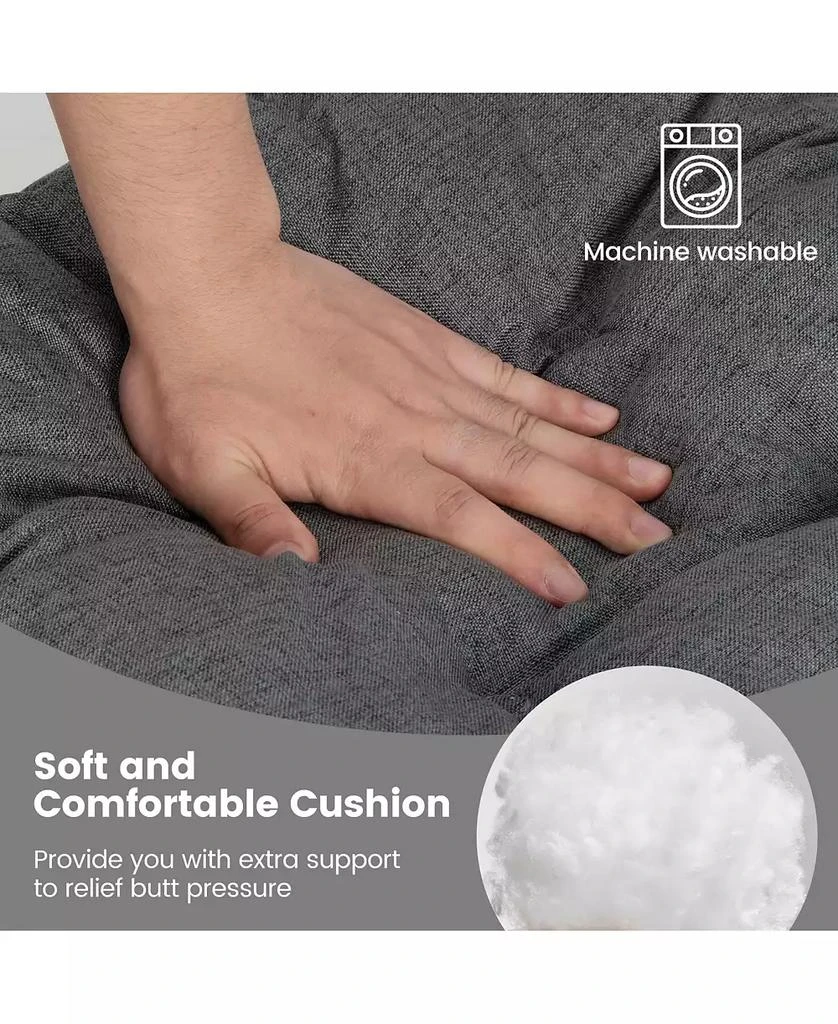 GOUUN 4 Pack 17.5 x 17 Inch U-Shaped Chair Pads with Polyester Cover-Grey 2