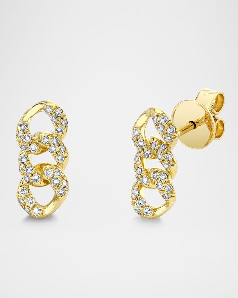SHAY Essential Pave Diamond Link Stud Earrings