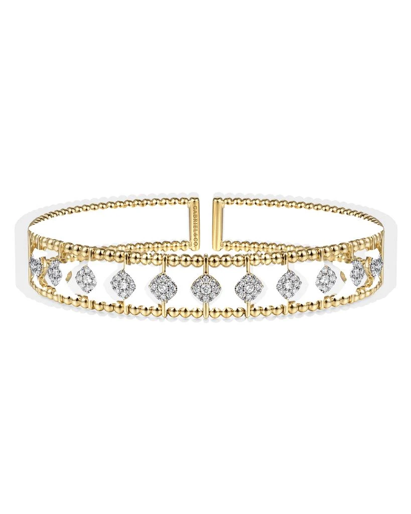 Gabriel 
Co 14K Yellow Gold Bujukan Diamond Cuff Bangle