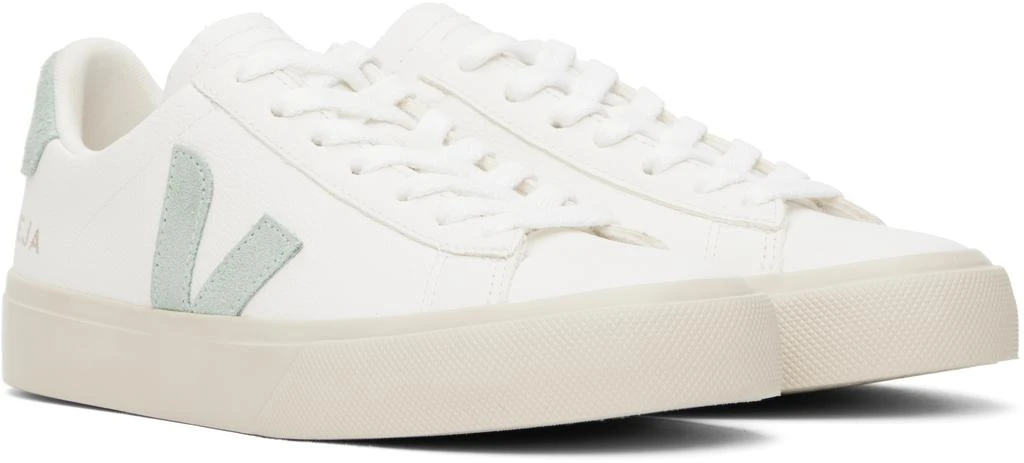 Veja White & Green Campo Leather Sneakers 4