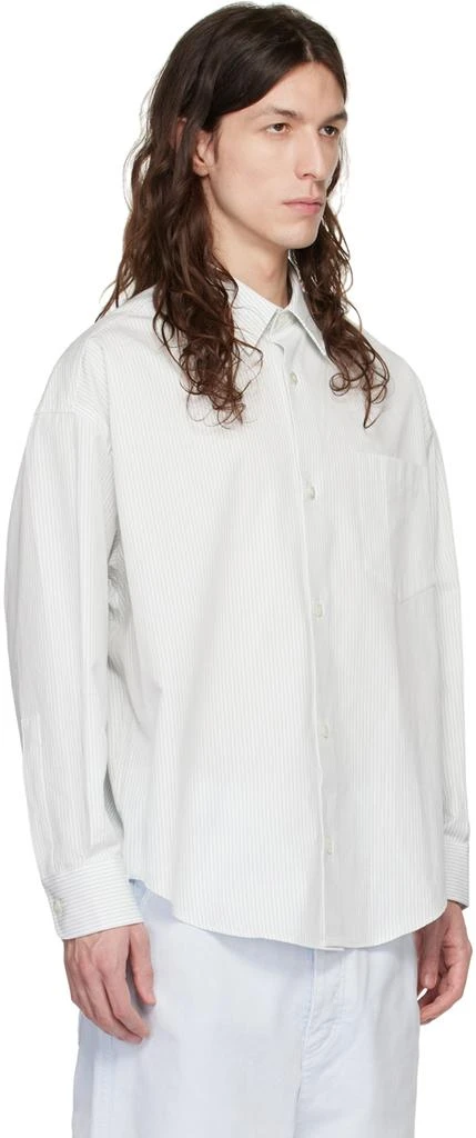 AMI White & Blue Striped Shirt 2