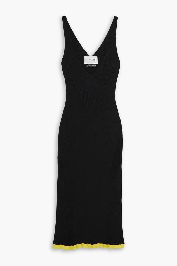 AZ FACTORY + Ester Manas ruffled ribbed-knit midi dress 1
