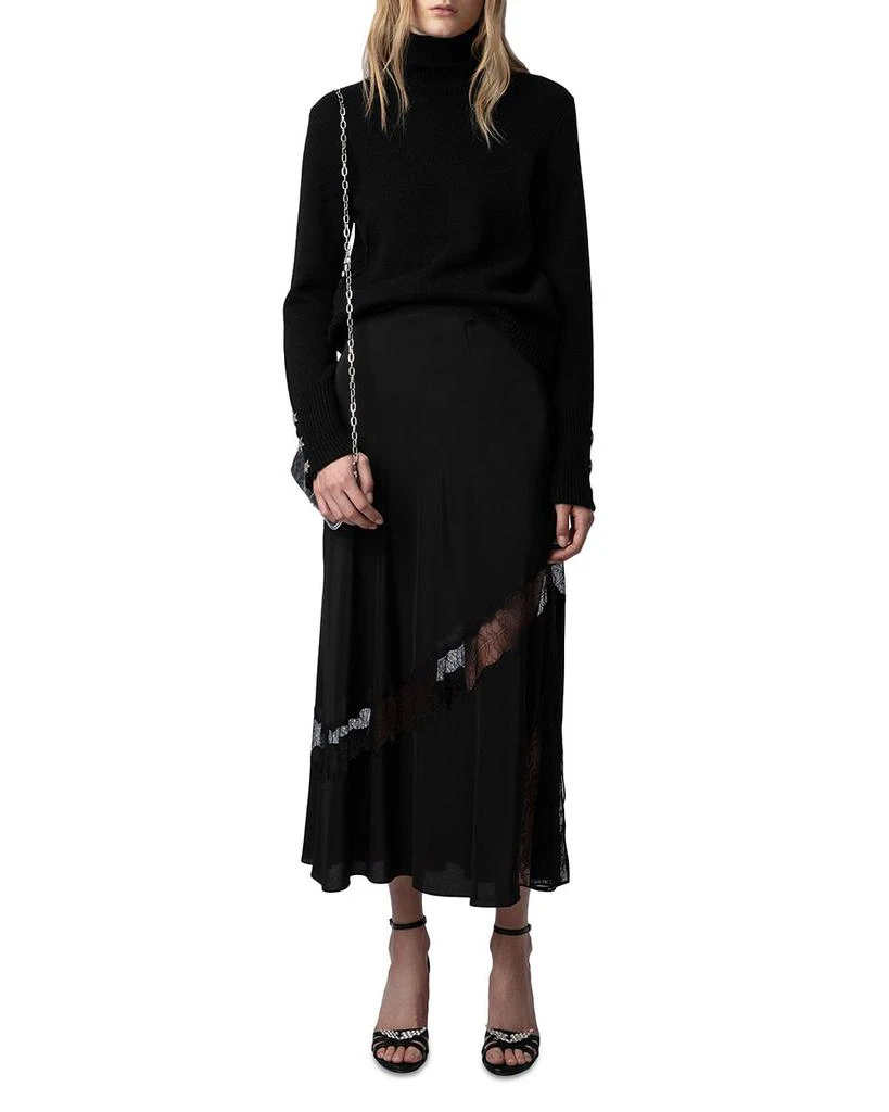 ZADIG & VOLTAIRE Jaylal Lace Detail Silk Skirt 4