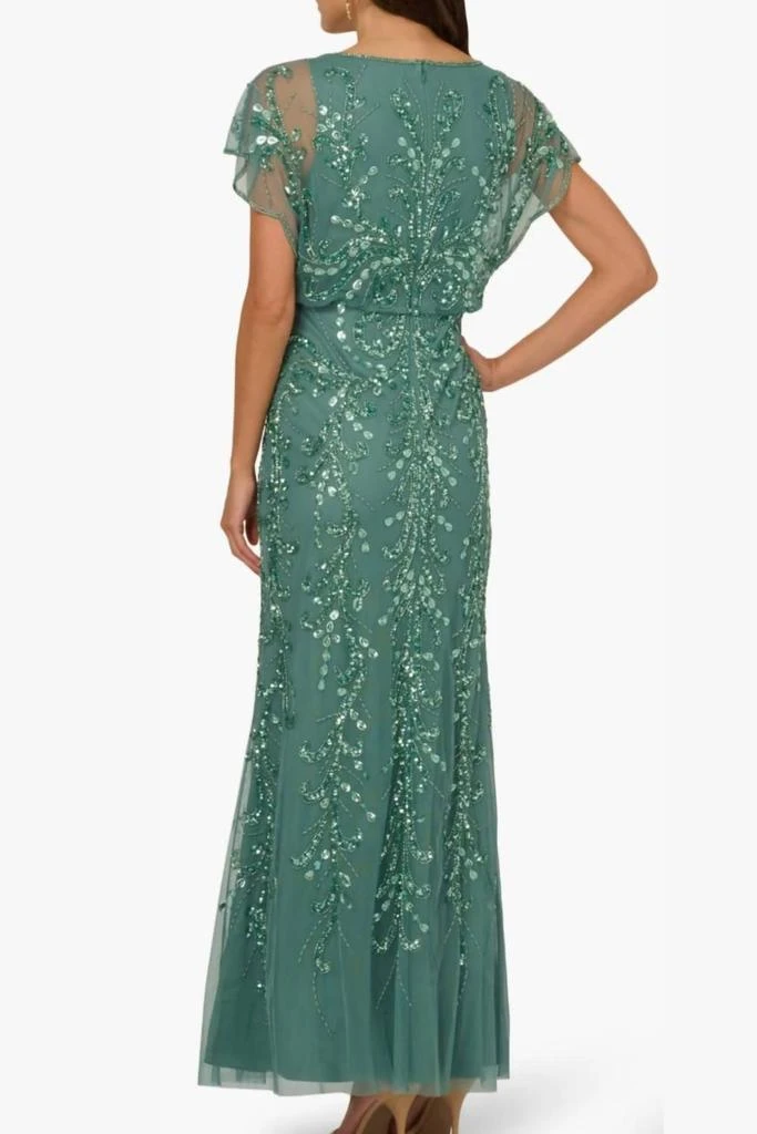 chinese dress ladies Crepe Combo Taffeta Dress In Light Navy