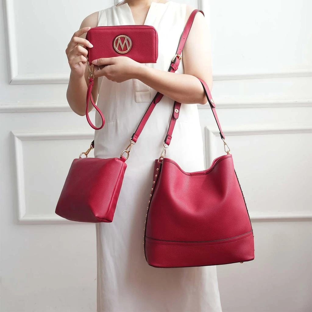 MKF Collection By Mia K. Wren Vegan Leather Women’s Hobo with Pouch and Wristlet Wallet by Mia K 2