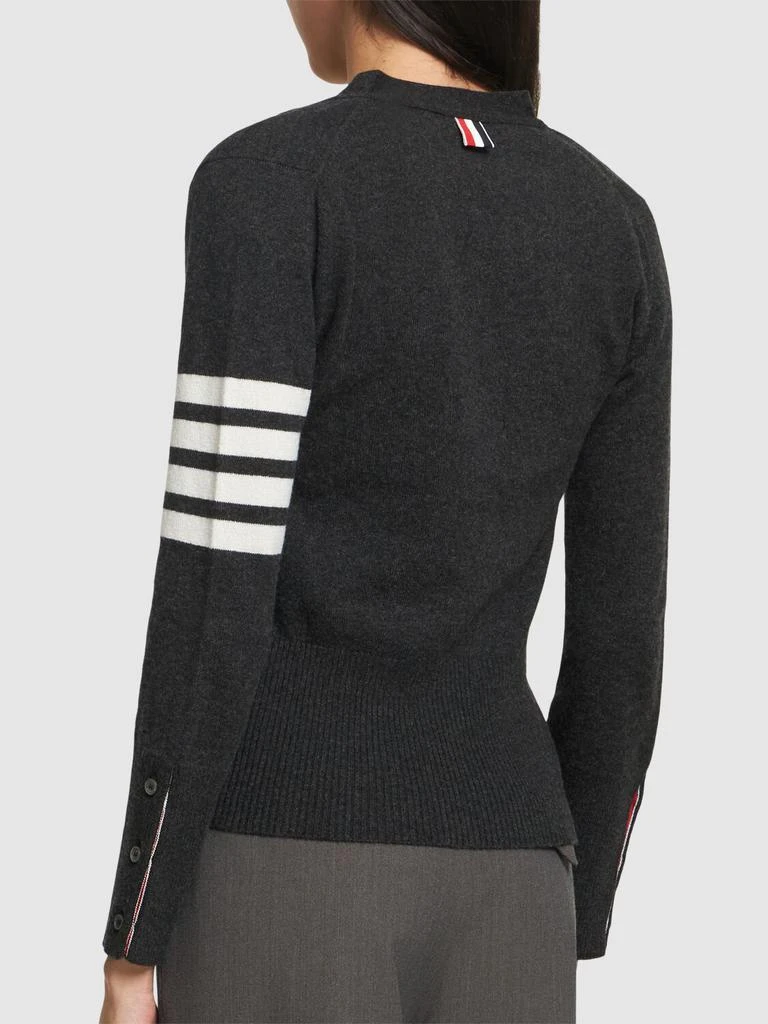 THOM BROWNE Intarsia Stripes Cashmere Knit Cardigan 2